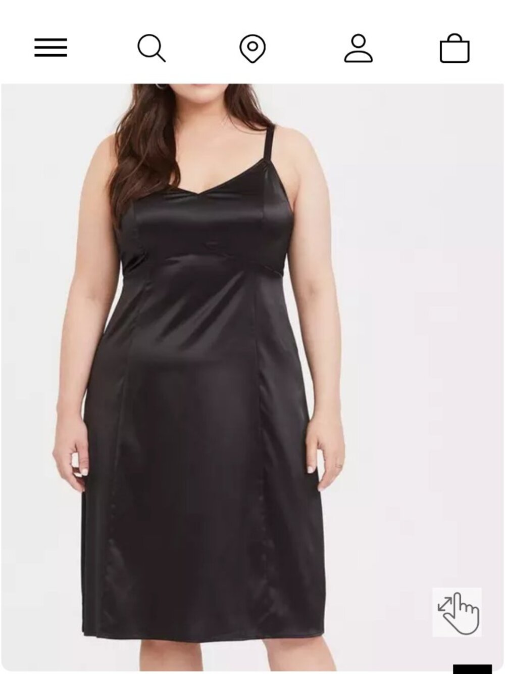 Torrid Woman's Plus-Size Over-Sized Black Midi Satin Slip Dress Sz 26